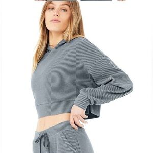 Alo Muse Rib Crop Hoodie